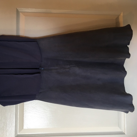 Smokey Blue Kling Dress with Peakaboo Back - Picture 2 of 4
